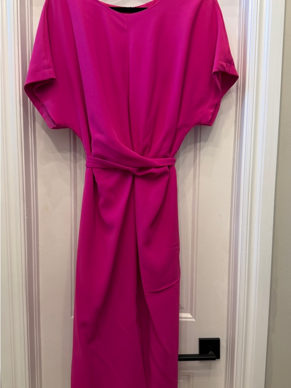 Gibson Bold Fuchsia Knot-Front Midi Dress